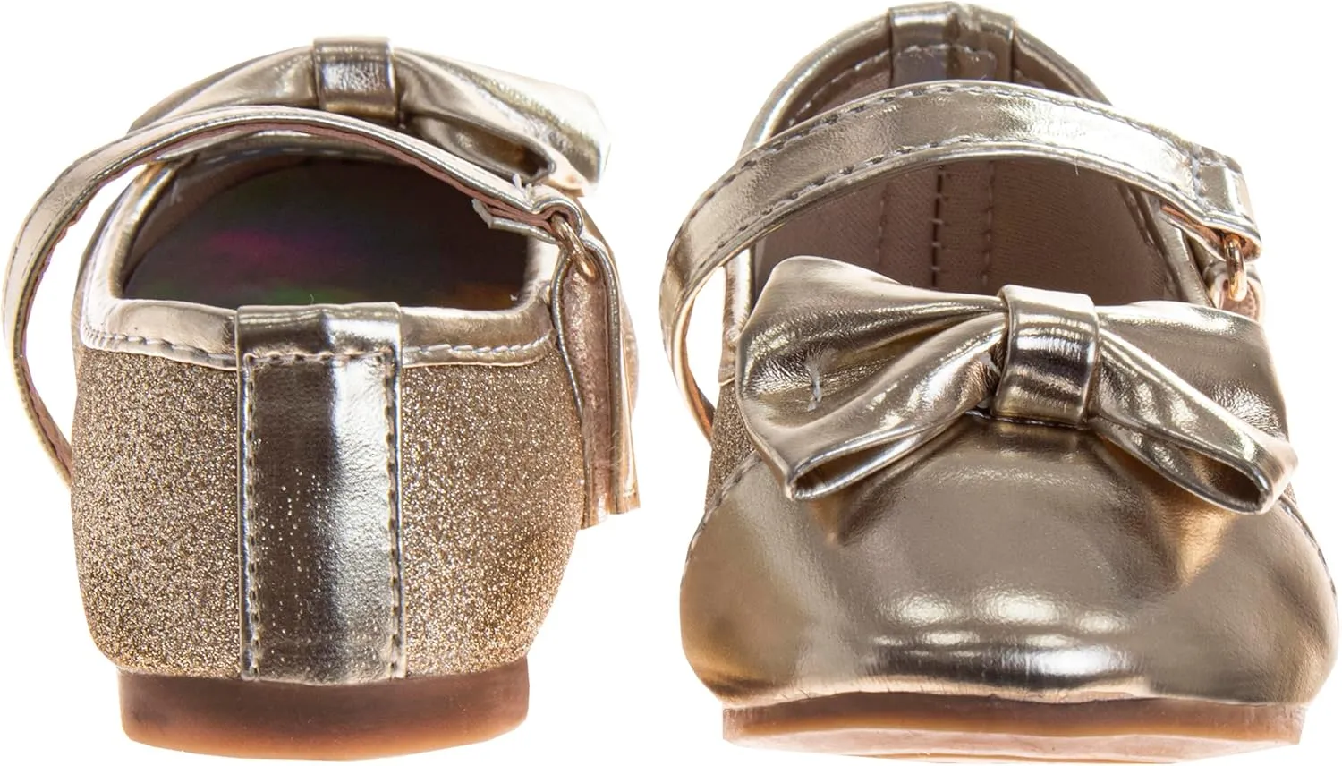 Laura Ashley Girl Flats Dress Sandals - Ballet Bow Party Shoes, (Toddler - Little Kid - Big Kid)
