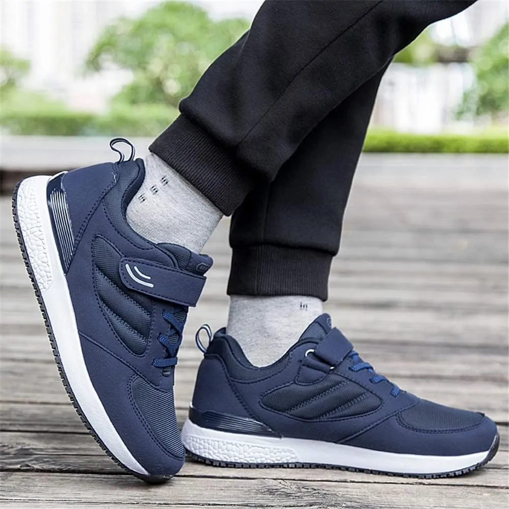 LEADER SHOW Men's Casual Elderly Safety Walking Shoes Light Weight Strap Comfort Sneakers
