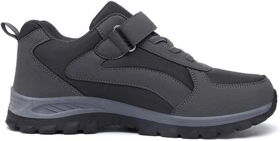 LEADER SHOW Men's Comfortable Walking Shoes Non-Slip Safety Casual Sneakers for Elderly Strap Closure