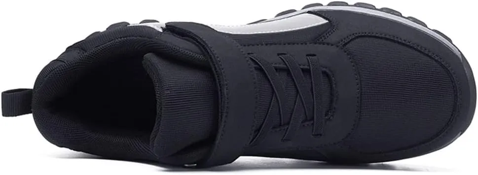 LEADER SHOW Men's Comfortable Walking Shoes Non-Slip Safety Casual Sneakers for Elderly Strap Closure