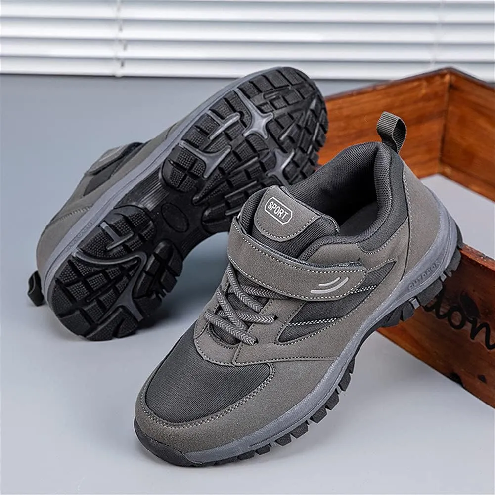LEADER SHOW Men's Comfortable Walking Shoes Non-Slip Safety Casual Sneakers for Elderly Strap Closure