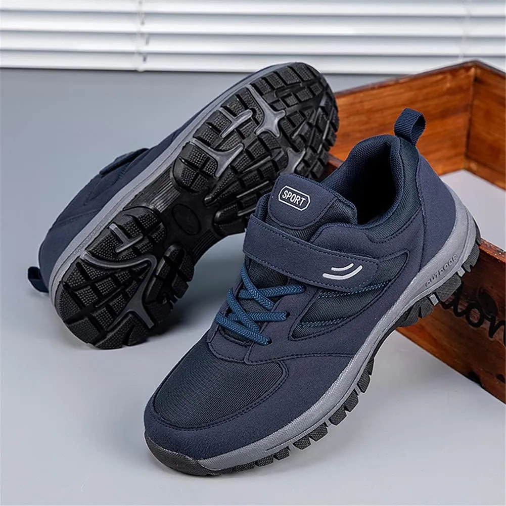 LEADER SHOW Men's Comfortable Walking Shoes Non-Slip Safety Casual Sneakers for Elderly Strap Closure