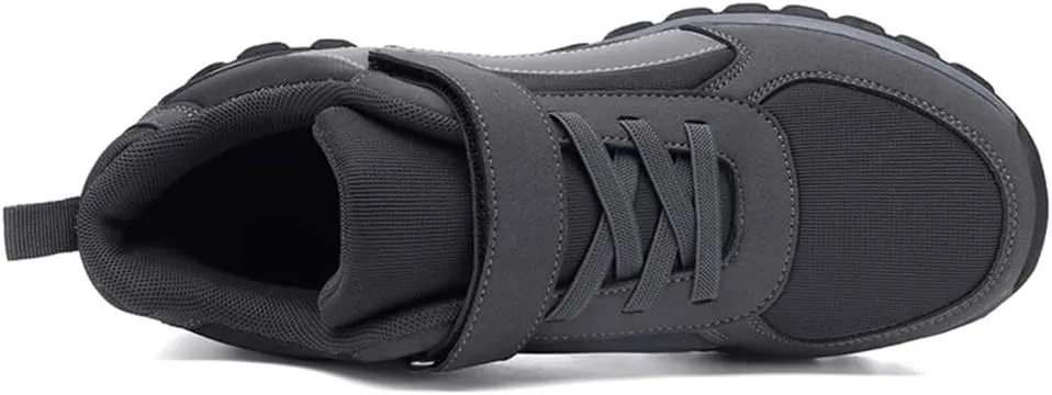 LEADER SHOW Men's Comfortable Walking Shoes Non-Slip Safety Casual Sneakers for Elderly Strap Closure