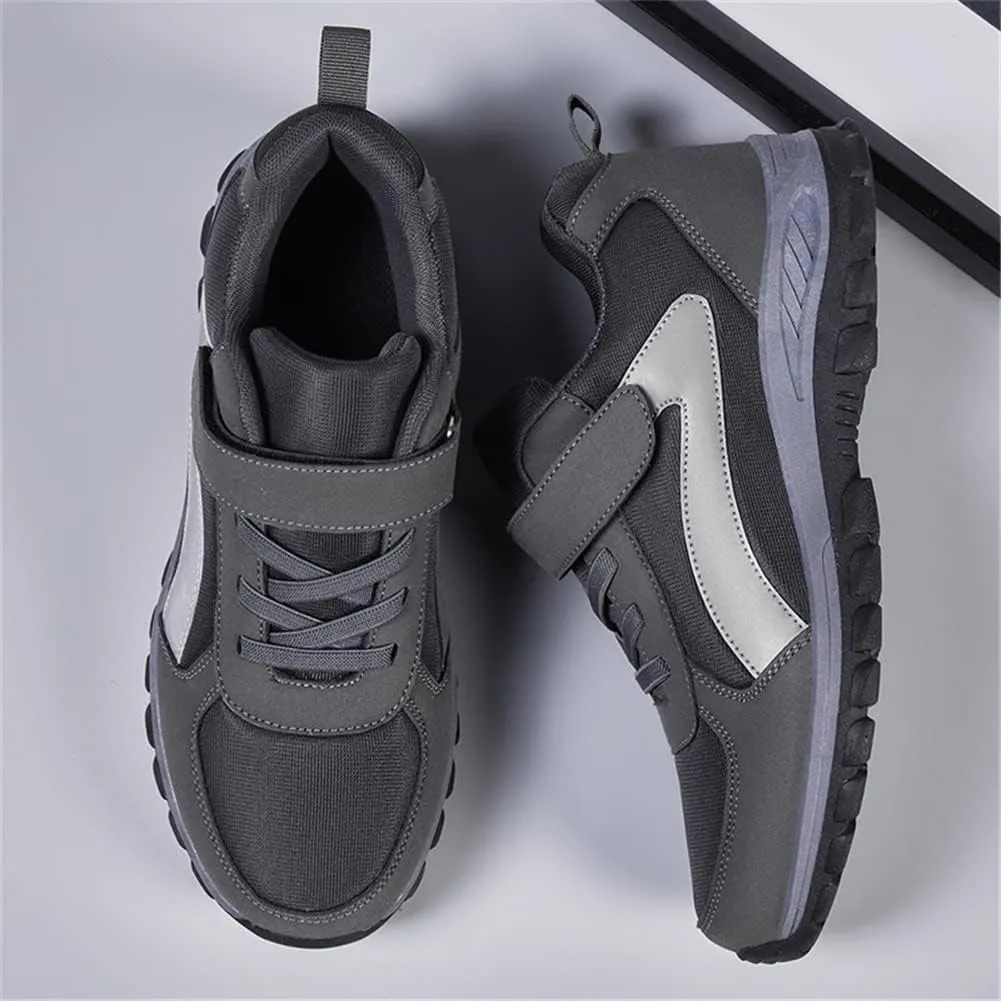 LEADER SHOW Men's Comfortable Walking Shoes Non-Slip Safety Casual Sneakers for Elderly Strap Closure