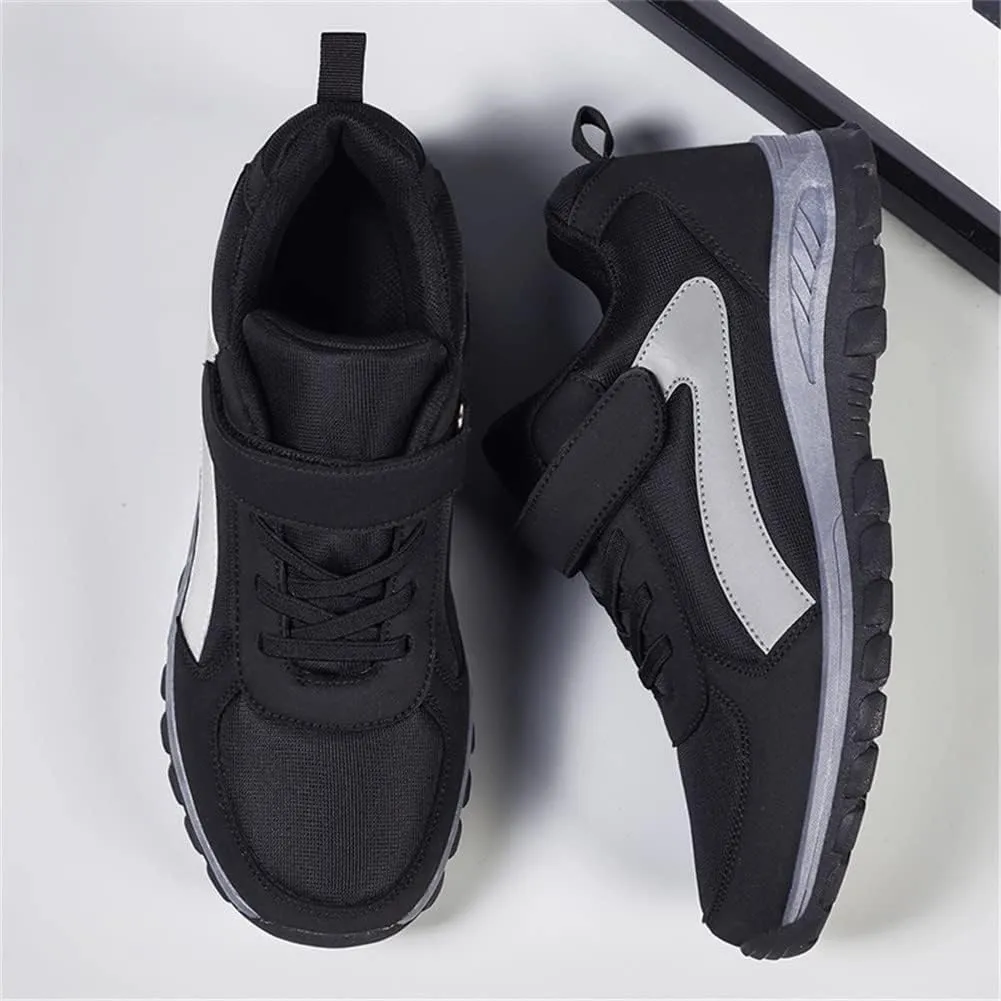 LEADER SHOW Men's Comfortable Walking Shoes Non-Slip Safety Casual Sneakers for Elderly Strap Closure