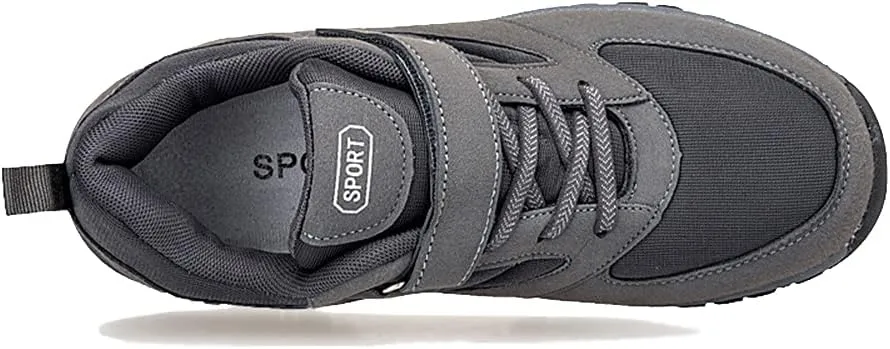 LEADER SHOW Men's Comfortable Walking Shoes Non-Slip Safety Casual Sneakers for Elderly Strap Closure