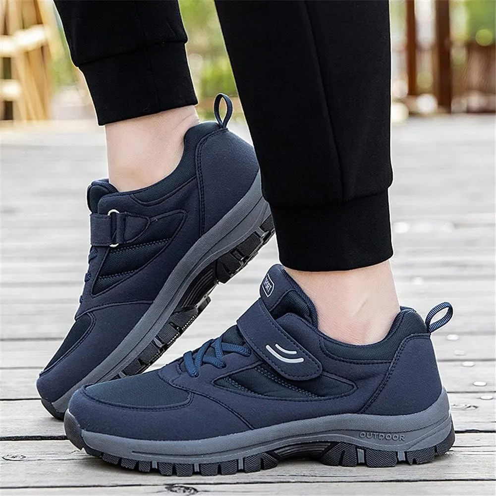 LEADER SHOW Men's Comfortable Walking Shoes Non-Slip Safety Casual Sneakers for Elderly Strap Closure