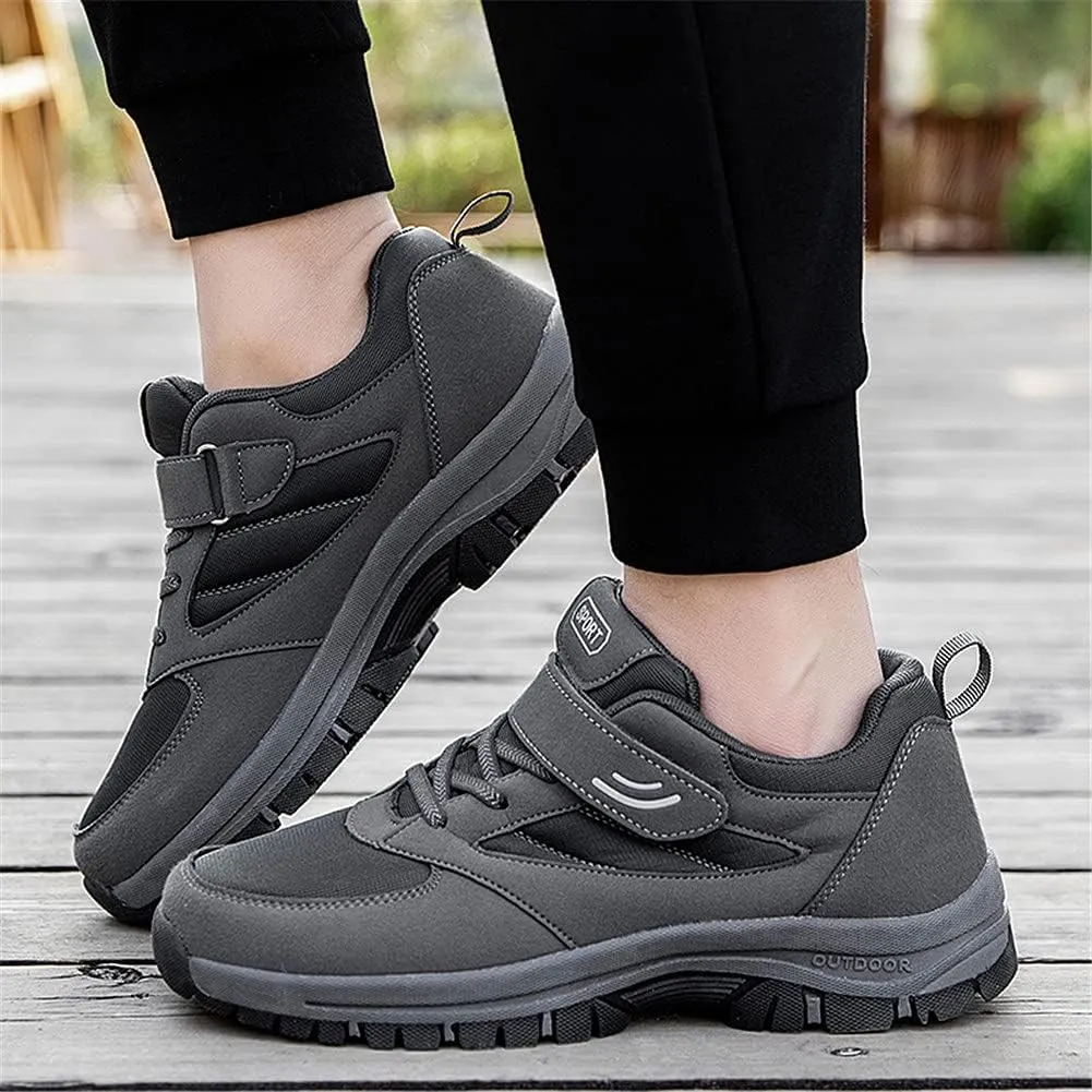 LEADER SHOW Men's Comfortable Walking Shoes Non-Slip Safety Casual Sneakers for Elderly Strap Closure
