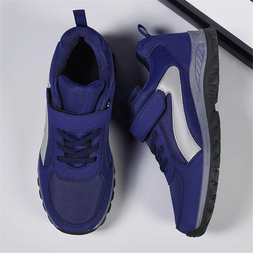 LEADER SHOW Men's Comfortable Walking Shoes Non-Slip Safety Casual Sneakers for Elderly Strap Closure