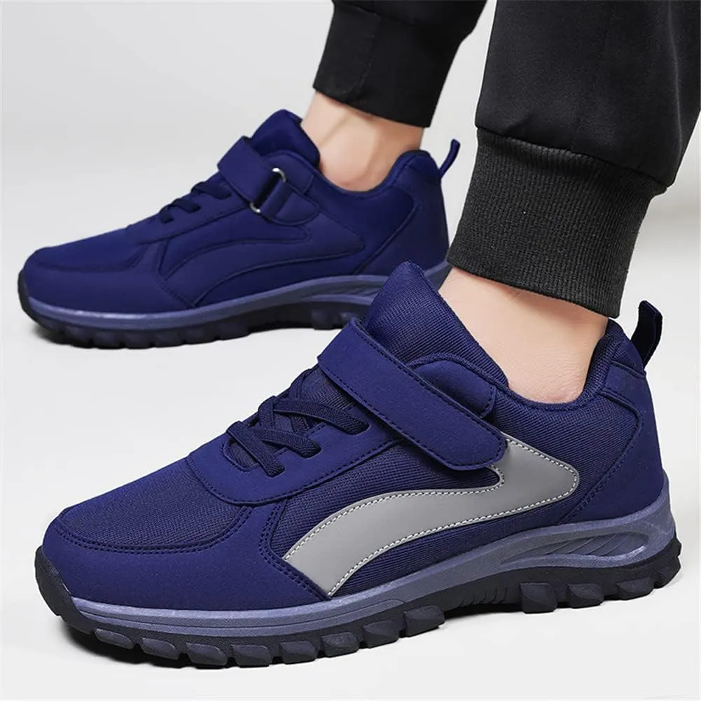 LEADER SHOW Men's Comfortable Walking Shoes Non-Slip Safety Casual Sneakers for Elderly Strap Closure