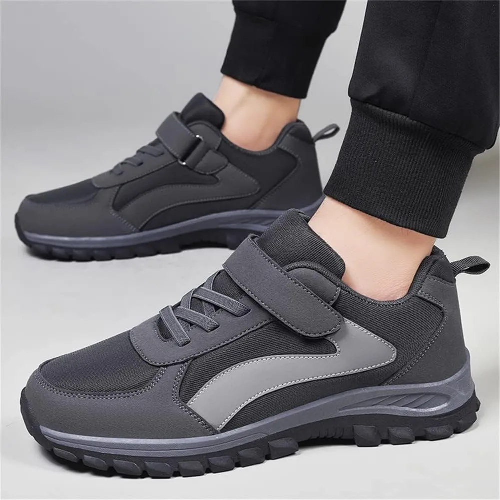 LEADER SHOW Men's Comfortable Walking Shoes Non-Slip Safety Casual Sneakers for Elderly Strap Closure