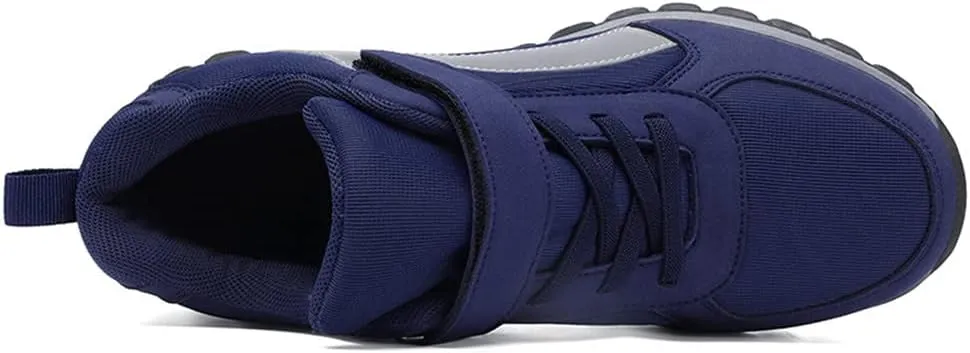 LEADER SHOW Men's Comfortable Walking Shoes Non-Slip Safety Casual Sneakers for Elderly Strap Closure