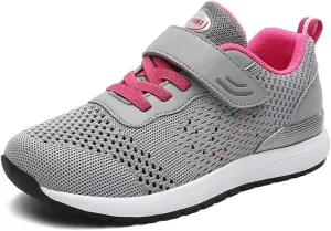 Leader Show Women's Elderly Casual Comfort Walking Shoe Safety Flats Non-Slip Hook & Loop Sneakers