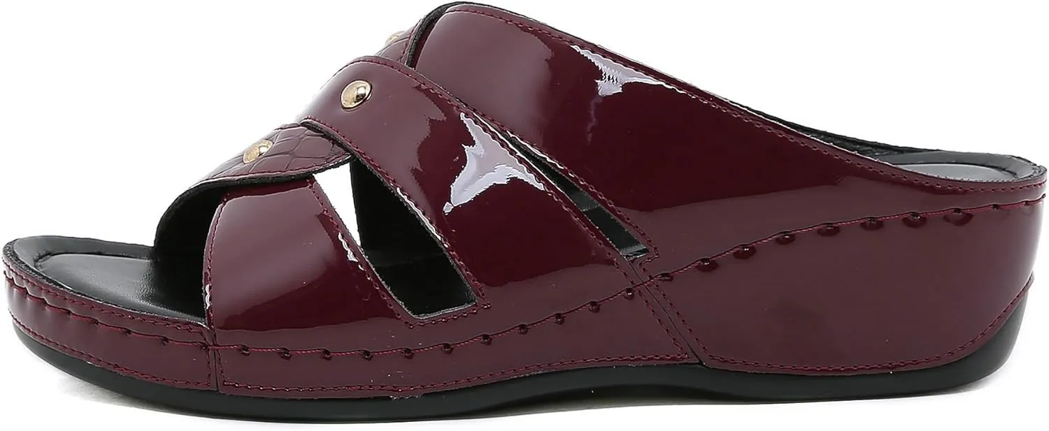Leisure flat sandals, sporty women's mules made of leather, practical work shoes, comfortable slippers
