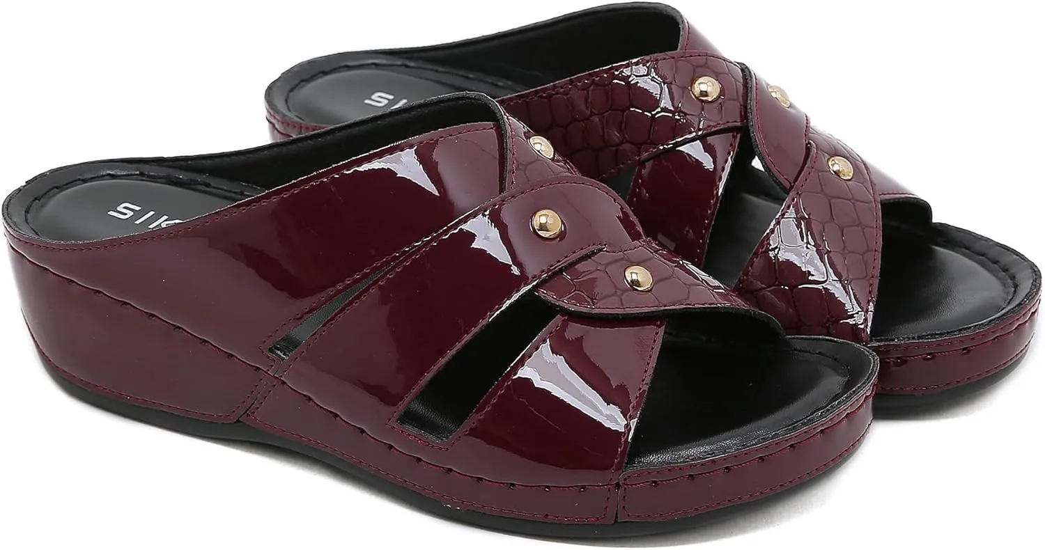 Leisure flat sandals, sporty women's mules made of leather, practical work shoes, comfortable slippers