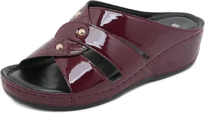 Leisure flat sandals, sporty women's mules made of leather, practical work shoes, comfortable slippers