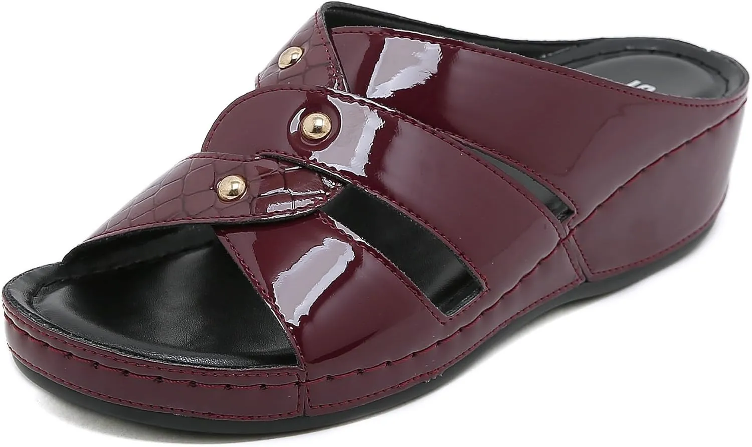 Leisure flat sandals, sporty women's mules made of leather, practical work shoes, comfortable slippers