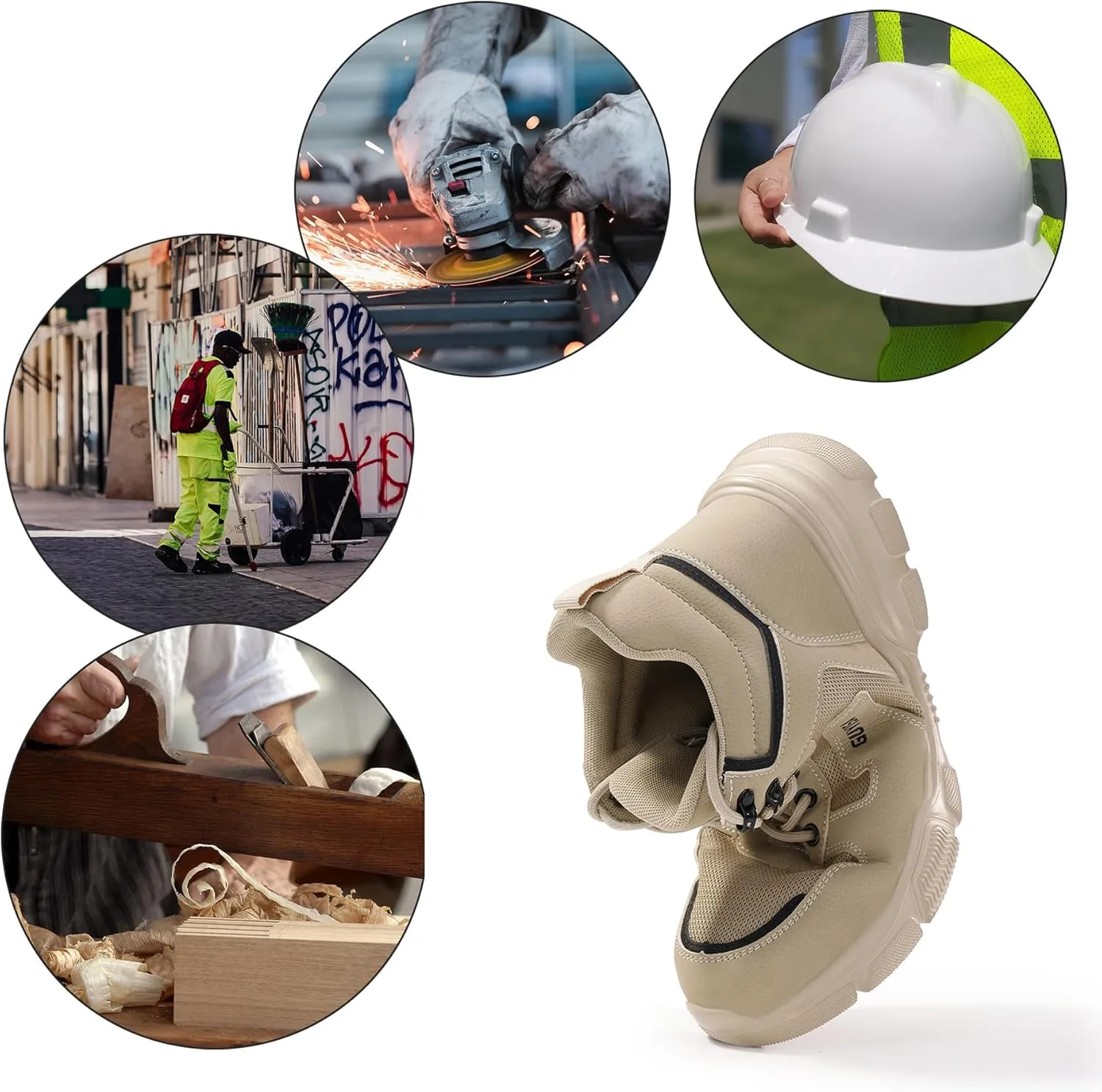 Lightweight Work Safety Shoes Steel Toe Industry Construction Slip Resistant Sneakers