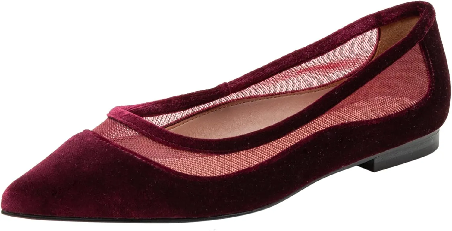Linea Paolo - Novah - Womens Mesh Leather and Velvet Flats
