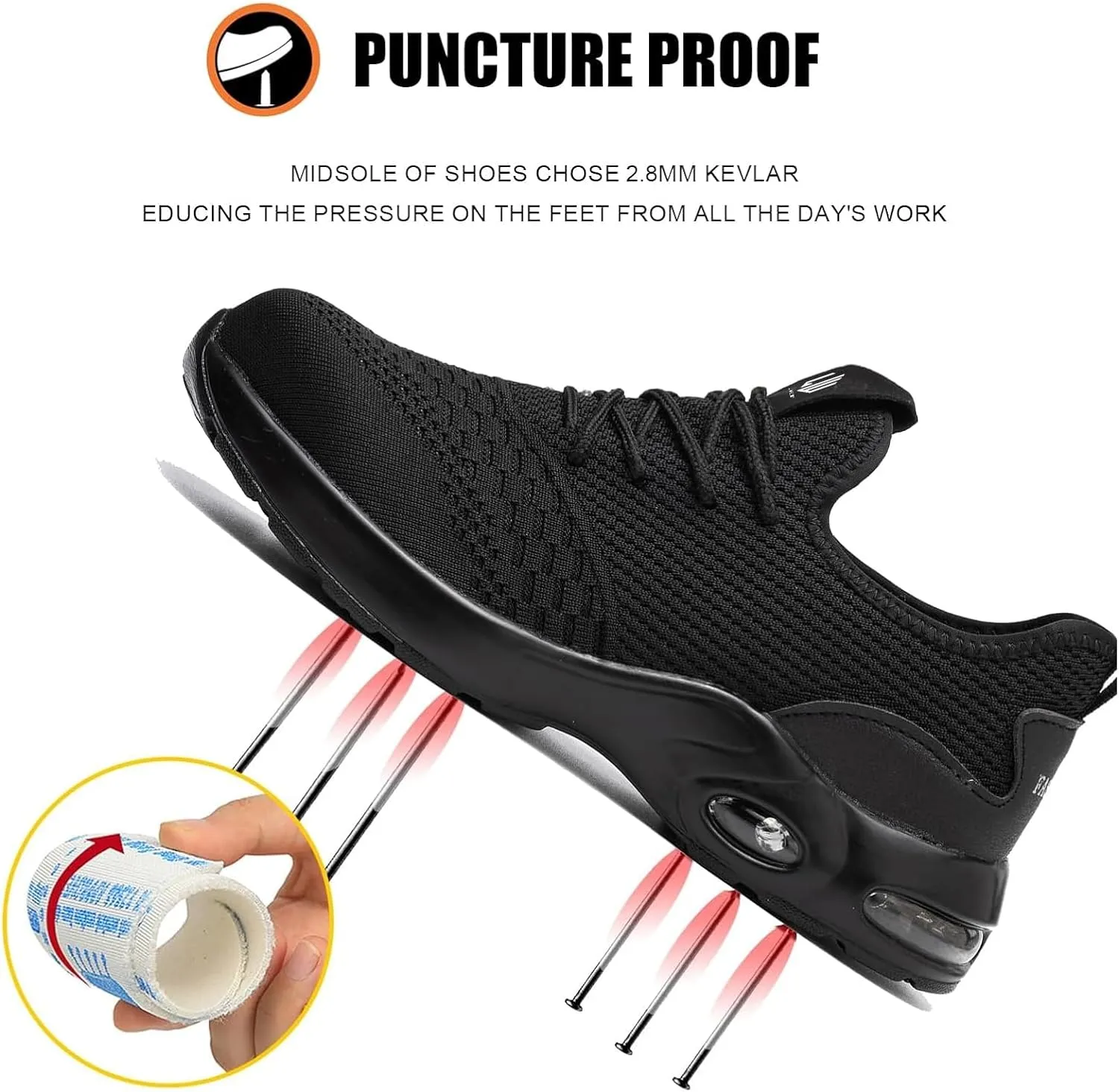LIWEGHT Steel Toe Shoes for Women Lightweight Safety Shoes Women Comfortable Composite Steel Toe Sneakers Indestructible Shoes