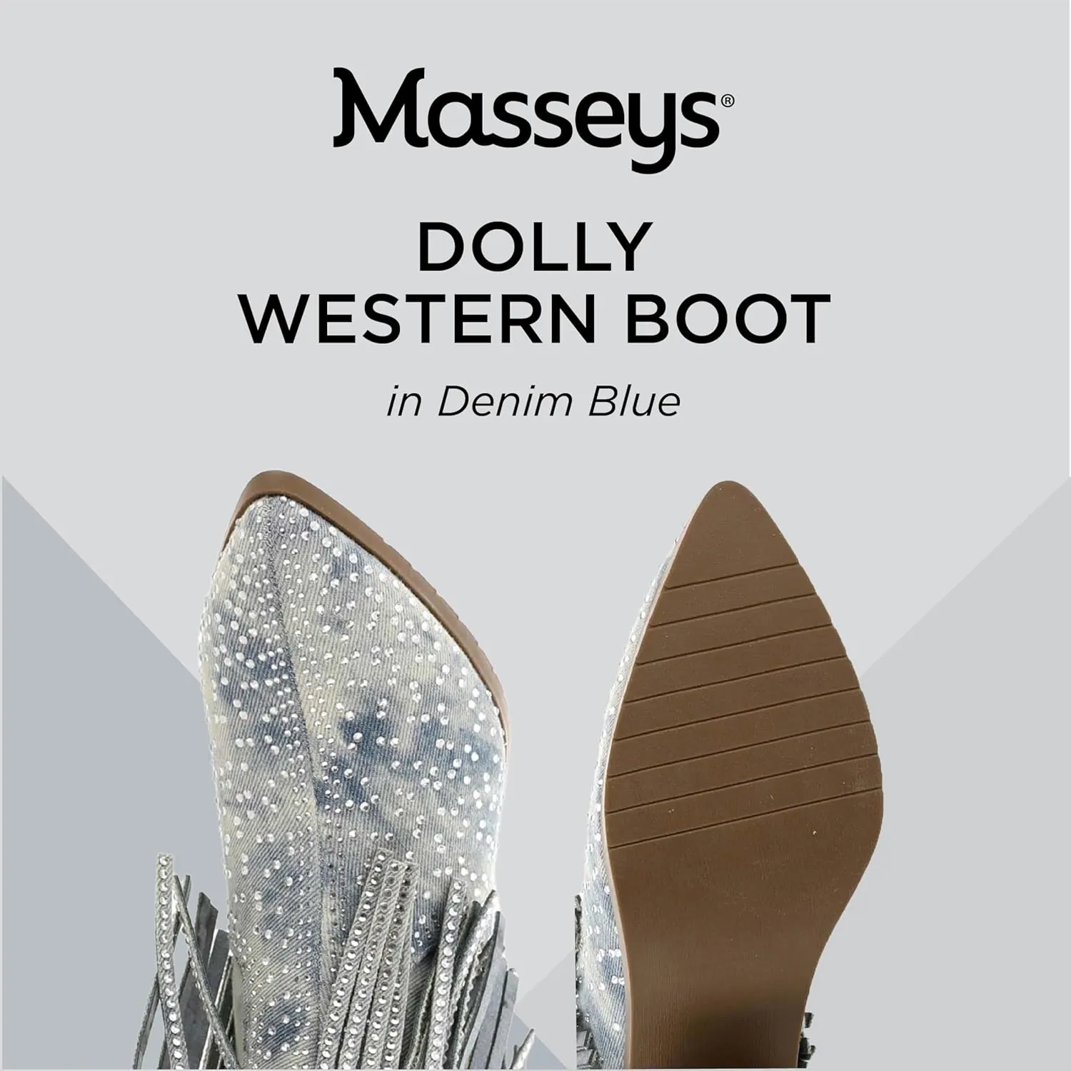 Masseys Women's Dolly Embellished Fringe Western Boot