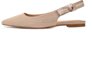 Mattiventon Slingback Flats for Women Slip On Ballet Flats Shoes Comfortable Pointed Toe Knitted Flats with Bow Casual Work Shoes for Dressy 2025