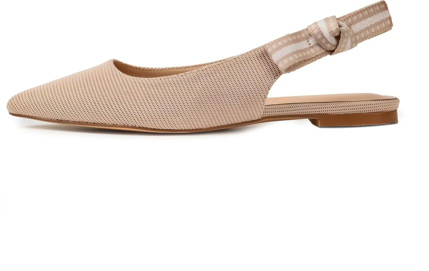 Mattiventon Slingback Flats for Women Slip On Ballet Flats Shoes Comfortable Pointed Toe Knitted Flats with Bow Casual Work Shoes for Dressy 2025