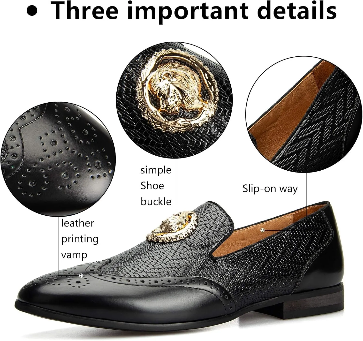 Meijiana Men's Fashion Classic Faux Leather Loafers and Weeding Dress Shoes for Men