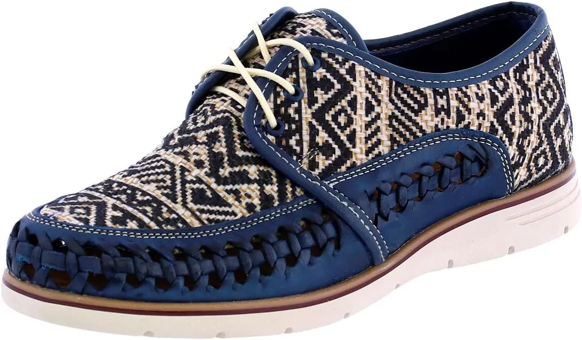 Mens 86 Blue Authentic Mexican Leather Huaraches Lace Up Sandals