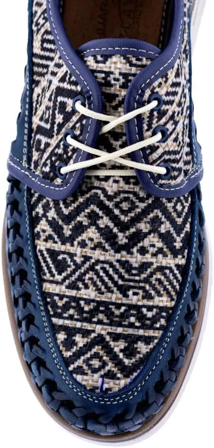 Mens 86 Blue Authentic Mexican Leather Huaraches Lace Up Sandals