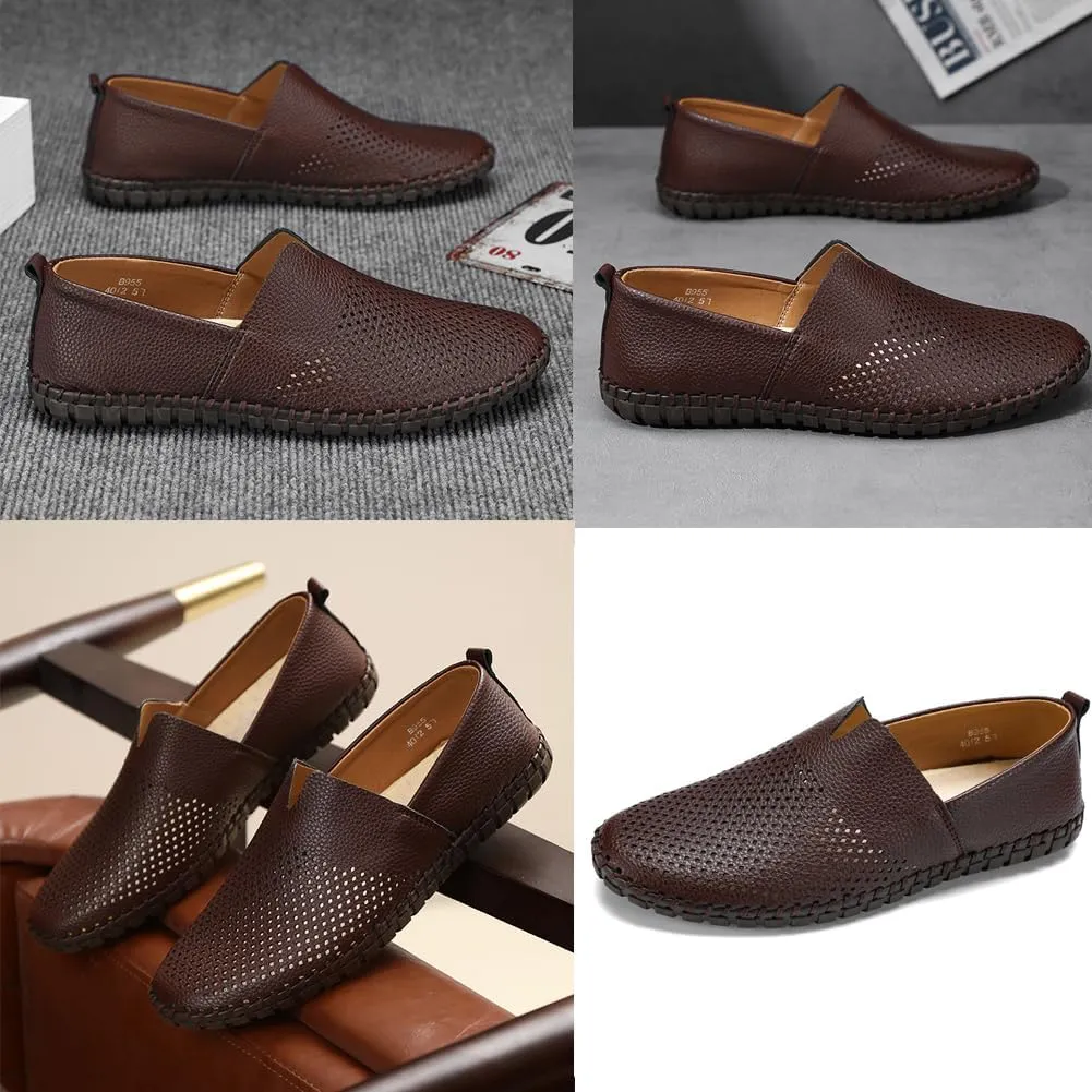 Men's Driving Loafers Leather Casual Slip On Shoes