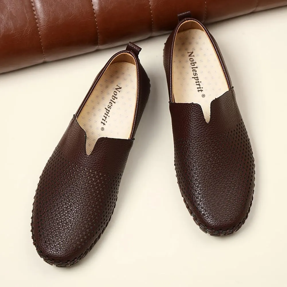 Men's Driving Loafers Leather Casual Slip On Shoes