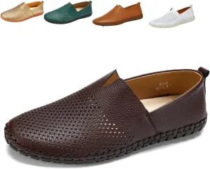 Men's Driving Loafers Leather Casual Slip On Shoes