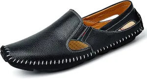 Men's Driving Shoes Leather Fashion Slipper Casual Slip on Loafers Shoes in Summer