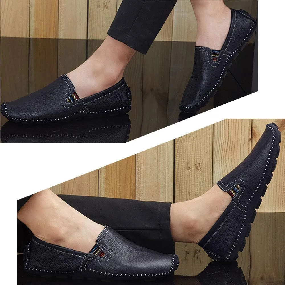 Men's Driving Shoes Leather Fashion Slipper Casual Slip on Loafers Shoes in Summer