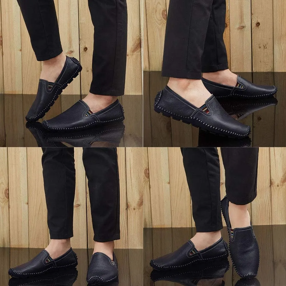 Men's Driving Shoes Leather Fashion Slipper Casual Slip on Loafers Shoes in Summer