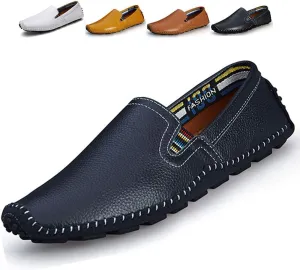 Men's Driving Shoes Leather Fashion Slipper Casual Slip on Loafers Shoes in Summer
