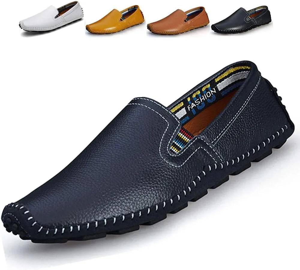 Men's Driving Shoes Leather Fashion Slipper Casual Slip on Loafers Shoes in Summer