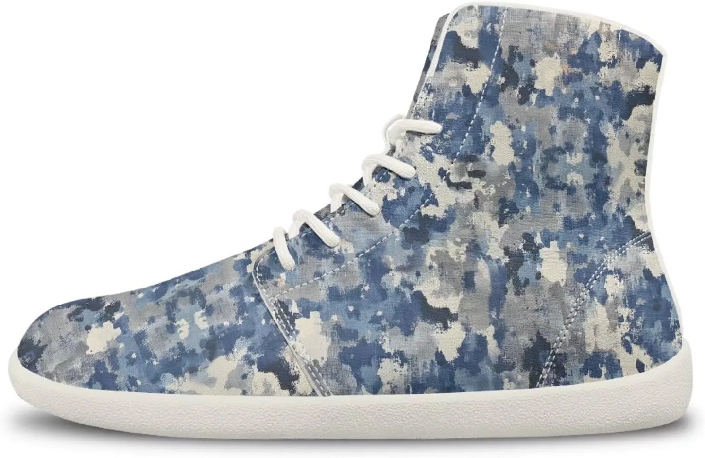 Men's Hi Top Barefoot Shoes | Wide Wide Toe Box Fashion Sneaker | Zero Drop Workout Walking Hiking Running Tennis Sneaker US 6-13.5