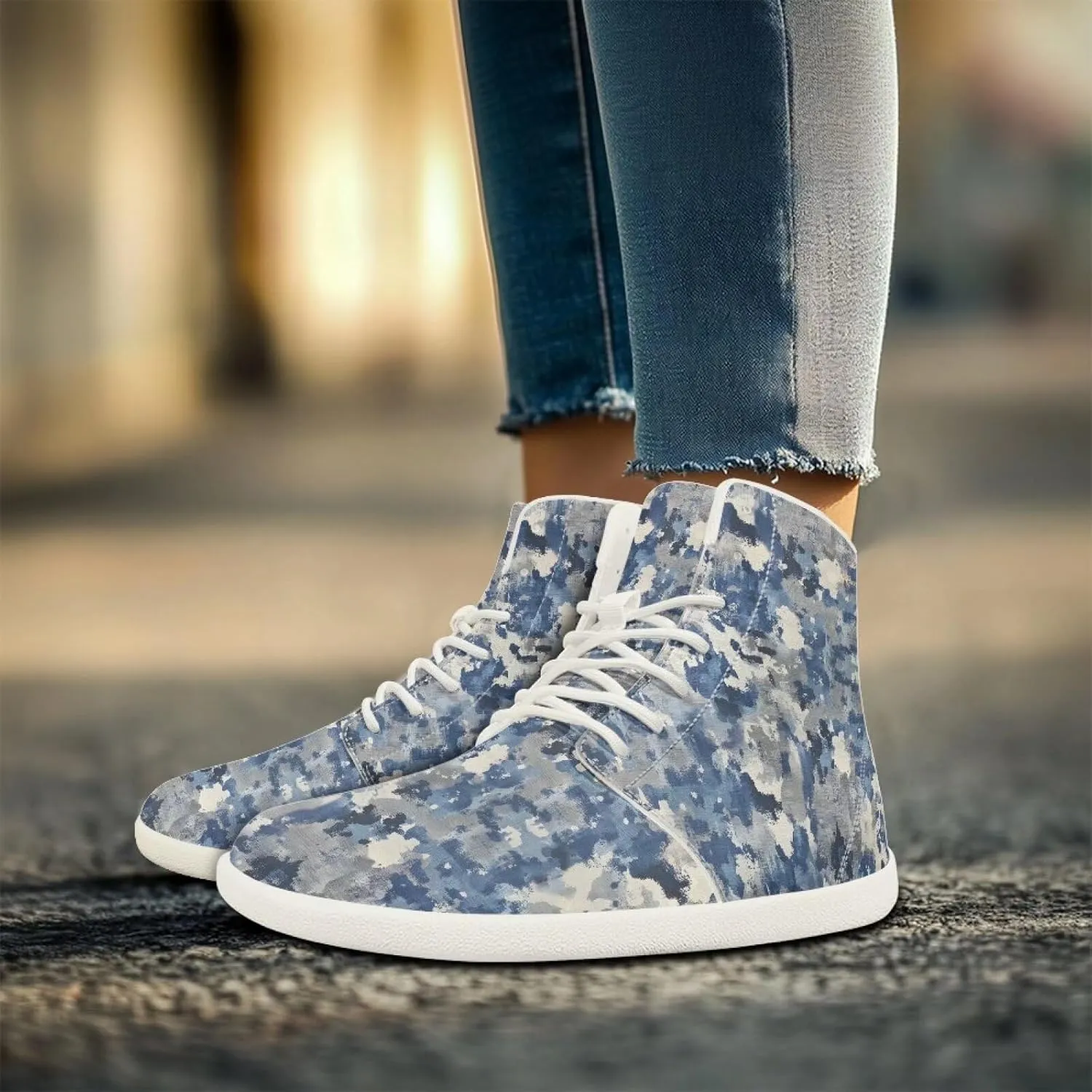 Men's Hi Top Barefoot Shoes | Wide Wide Toe Box Fashion Sneaker | Zero Drop Workout Walking Hiking Running Tennis Sneaker US 6-13.5