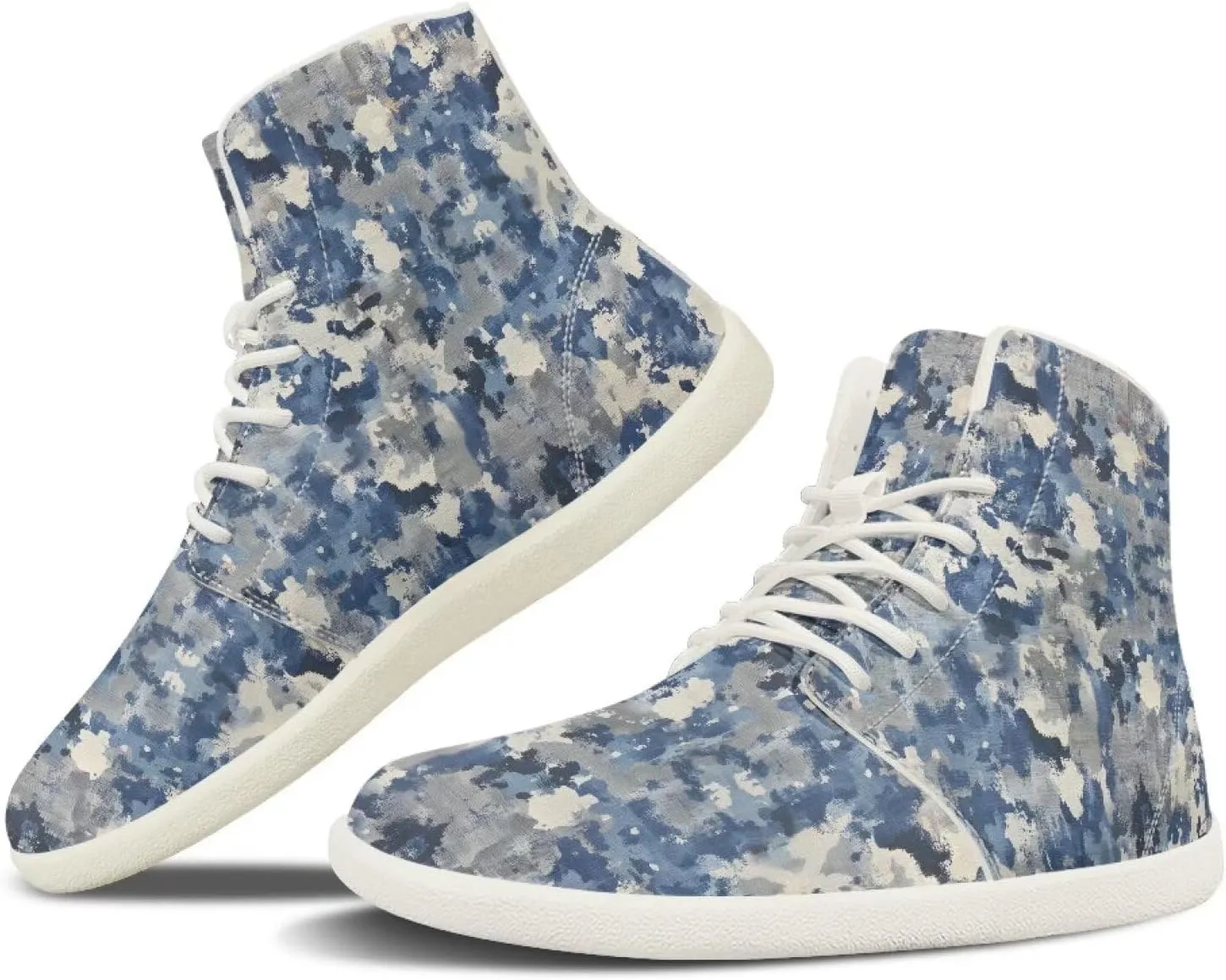 Men's Hi Top Barefoot Shoes | Wide Wide Toe Box Fashion Sneaker | Zero Drop Workout Walking Hiking Running Tennis Sneaker US 6-13.5