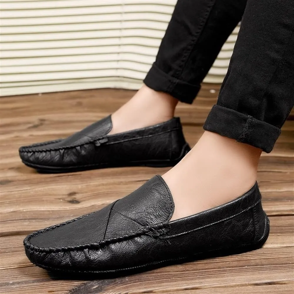 Men's Loafers Shoes Moccasins Shoes Solid Colors Simple Vegan Leather Flexible Lightweight Comfortable Outdoor Prom Slip-on