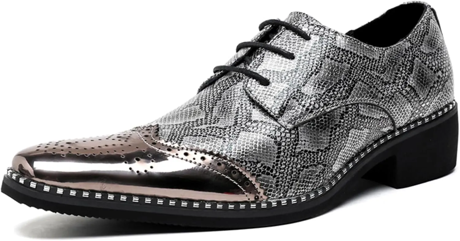 Men's Pointed - Toe Buckle Loafers, Fashion Pull - on Penny Shoes in Large Sizes 6-12, Ideal for Parties, Weddings and Formal Events