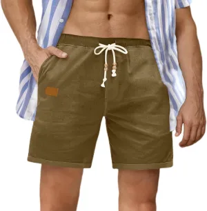 Mens Shorts Casual 2025 Classic Drawstring Elastic Waist Lounge Short Loose Fit Lightweight Hiking Men's Summer Pants