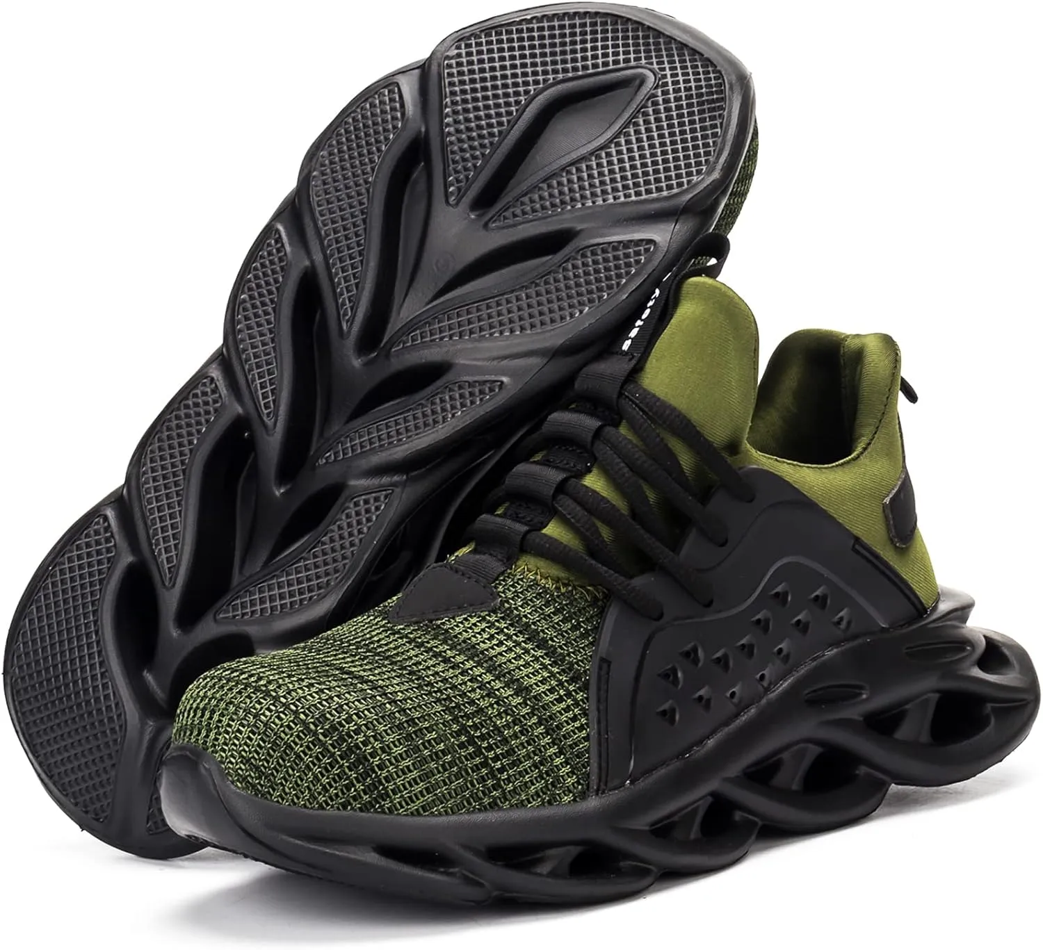Men's/Unisex Black Steel Toe Sneakers, Lightweight Industrial & Construction Shoes, Size 5 Women/3 Men