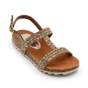 Mexican Leather Sandals with Ankle Strap and Colorful Beaded for Women - Model 980 (6)