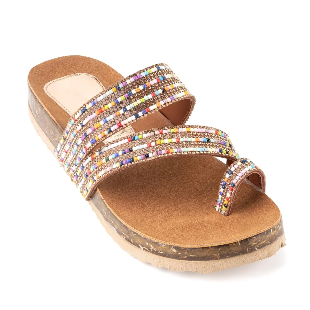Mexican Leather Sandals with Colorful Beads for Women handmade - Model 987 (6)