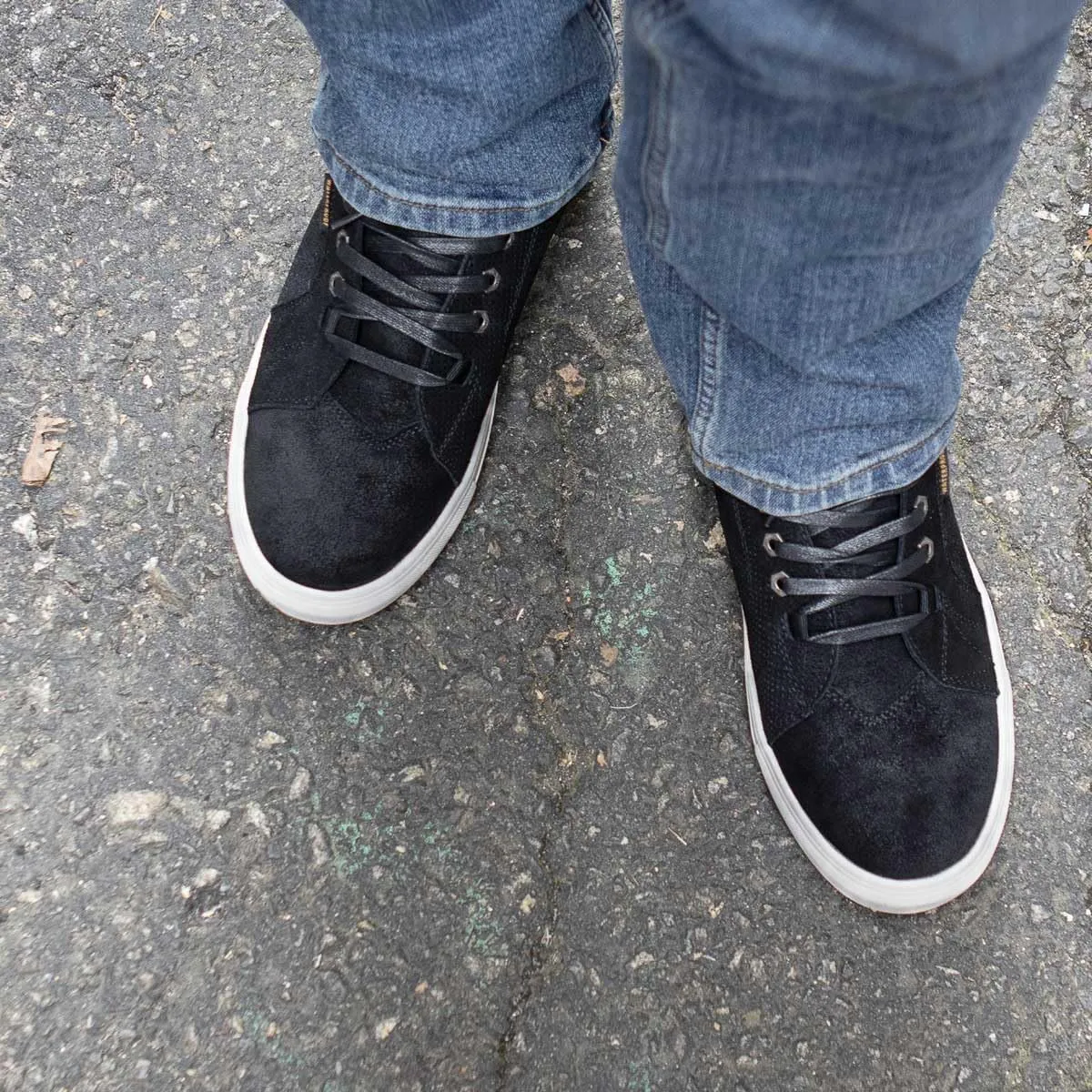 Milwaukee Leather MBM9155 Men's Black Suede Leather Reinforced Street Riding Waterproof Shoes w/Ankle Support - 9