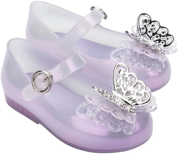 mini melissa Sweet Love Fly Mary Jane Jelly Shoes for Babies & Toddlers - Ballet Flats w/Butterfly Design & Adjustable Strap