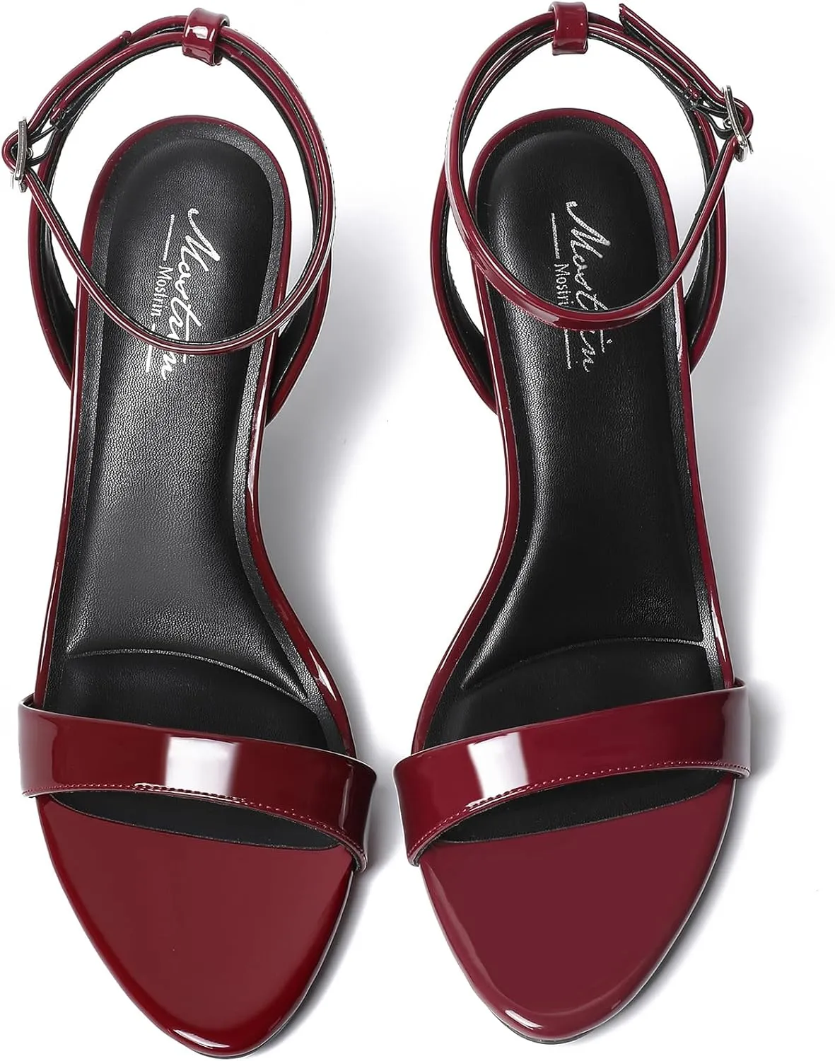 Mostrin Heels for Women Strappy Lace Up Ankle Strap Heels Pointed Open Toe Stiletto High Heeled Sandals for Prom, Party, Daily